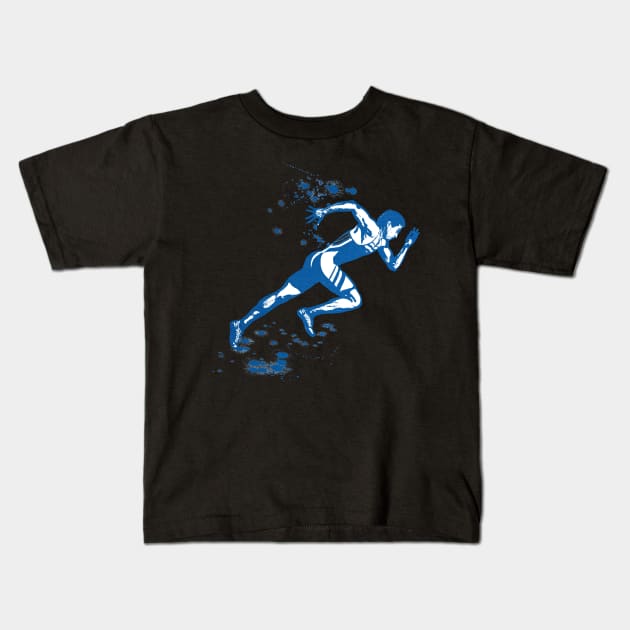 Track Runner Sprinter Sprinting - 03 Kids T-Shirt by SPJE Illustration Photography